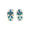 Gold Plated Silver Earrings with Inlay Created Opal