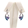 Silver Earrings with Inlay Created Opal & Tanzanite CZ