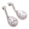 Silver Earrings (Rhodium Plated) w/Wht CZ.