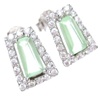 Silver Earrings (Rhodium Plated) w/ Wht  and Jade CZ.