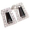 Silver Earrings (Rhodium Plated) w/ Wht and Black CZ.