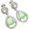 Silver Earrings w/ Jade and White CZ