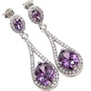 Silver Earrings w/ Amethyst and White CZ