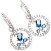 Silver Earrings (Rhodium Plated) w/Wht CZ and Sapphire Crystal.