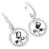 Silver Earrings (Rhodium Plated) w/Wht and Black CZ.