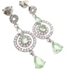 Silver Earrings (Rhodium Plated) w/ White and Jade CZ