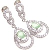 Silver Earrings (Rhodium Plated) w/ White and Jade CZ