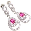 Silver Earrings (Rhodium Plated) w/ White and Ruby CZ