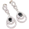 Silver Earrings (Rhodium Plated) w/ White and Black CZ