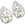 Silver Earrings (Rhodium Plated) w/ White and Jade CZ