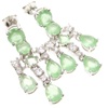 Silver Earrings (Rhodium Plated) w/ White and Jade CZ