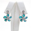Silver Earring with Created Opal and White CZ