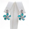 Silver Earring with Created Opal and White CZ