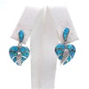 Silver Earring with Created Opal and White CZ