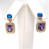 Created Earring (Gold Plated) with Tanzanite CZ