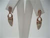 Silver Earrings (Rose Gold Plated) W/ Inlay Created Opal and White CZ