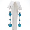 Silver Earrings with Inlay Created Opal