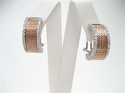 Silver Earrings (Rose Gold Plated & Rhodium Plated) W/ White CZ