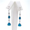 Silver Earrings with Inlay Created Opal & White CZ