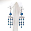 Silver Earrings with Inlay Created Opal & White CZ