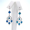 Silver Earrings with Inlay Created Opal & White CZ