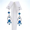 Silver Earrings with Inlay Created Opal & White CZ