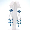 Silver Earrings with Inlay Created Opal & White CZ