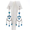 Silver Earrings with Inlay Created Opal & White CZ