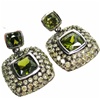 Silver Earring w/ Lt. Olive and peridot CZ