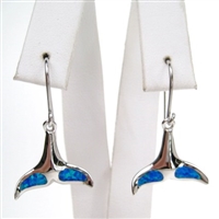 Silver Earrings with Inlay Created Opal