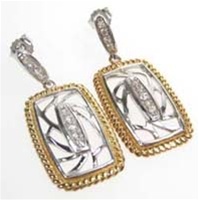 Silver Earrings W/ White CZ