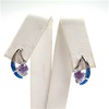 Sliver Earring W/ Created Opal & Tanzanite CZ