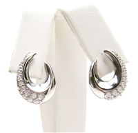 Silver Earrings with White CZ
