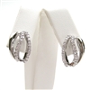 Silver Earrings with White CZ