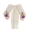 Silver Earring (Rose Gold Plated) with Inlay Created Opal and Tanzanite CZ