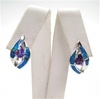 Silver Earrings w/ Inlay Created Opal & Tanzanite CZ