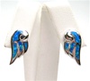 Silver Earrings with Inlay Created Opal (Angel's Wings)