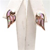 Silver Earring (Rose Gold Plated) w/ Inlay Created Opal & White CZ