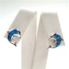 Silver Earrings w/ Inlay Created Opal (Dolphin)