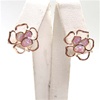 Silver Earring (Rose Gold Plated) with Inlay Created Opal