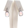 Silver Earrings with Inlay Created Opal and White CZ