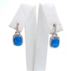 Silver Earrings (Gold Plated) with Inlay Created Opal & White CZ