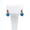 Gold Plated Silver Earrings with Inlay Created Opal