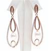 Silver Earrings (Rose Gold Plated) with White CZ and Fresh Water Pearl