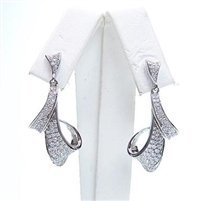 Silver Earrings with White CZ