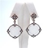 Silver Earring (Gold Plated) with Created Opal and White Cz