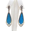 Silver Earring (Gold Plated) with Created Opal and White Cz