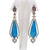 Silver Earring (Gold Plated) with Created Opal and White Cz