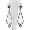 Silver Earring (Gold Plated) with Created Opal and White Cz