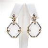 Silver Earring (Gold Plated) with Created Opal and White Cz